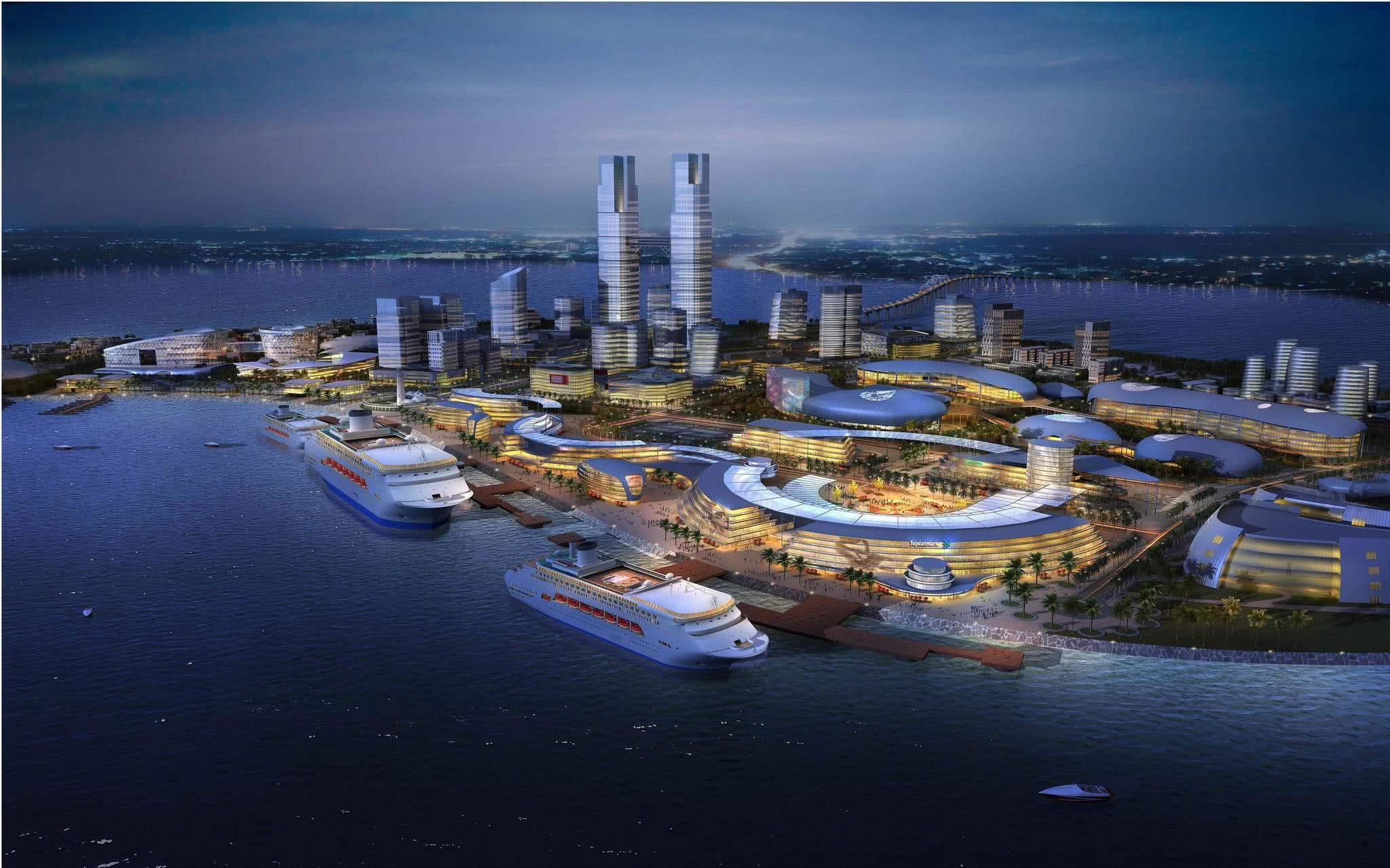 海南“太極八卦”島 夜色璀璨，手機(jī)軟件點亮美景